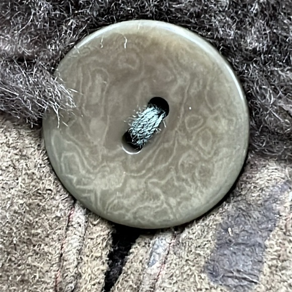 DUCK SPORT Genuine Shearling Sheepskin Suede/Fur Lined Button Pocket Car Coat M - Picture 12 of 16